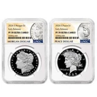 2pc Set - 2024-S $1 Proof Morgan and Peace Silver Dollar NGC PF70UC ER Morgan...