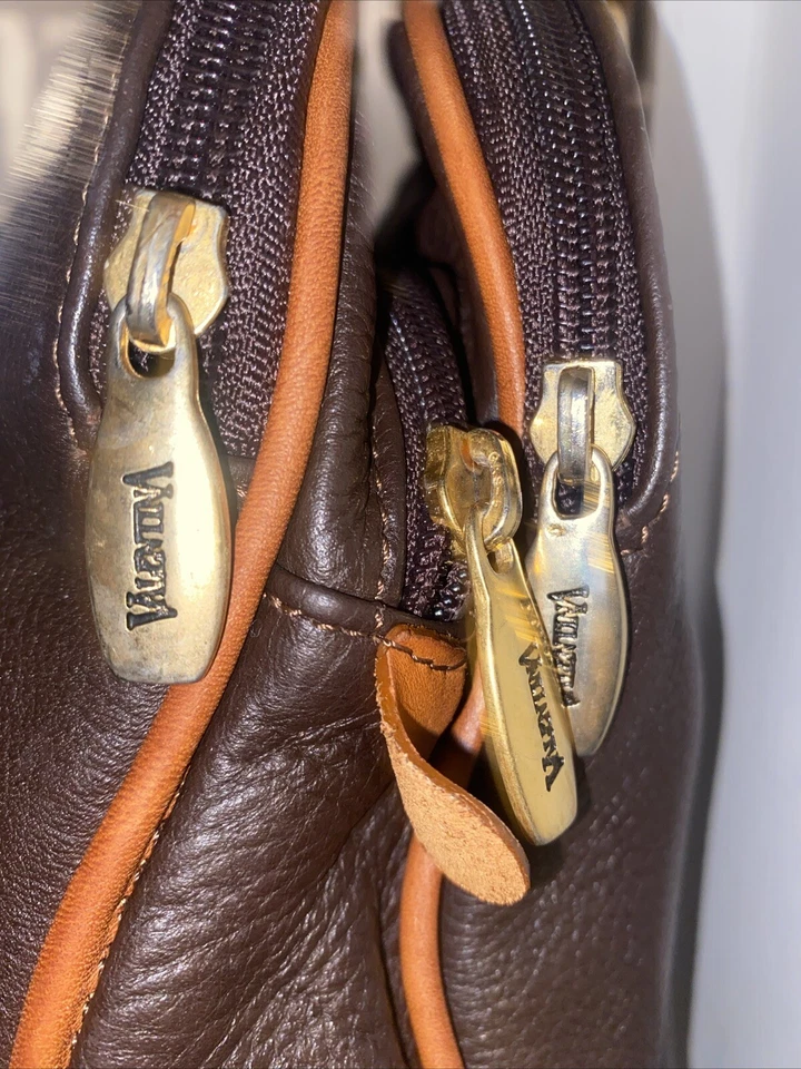 Bolso de Hombro Valentina Hecho en Italia Cuero Guijarro Marrón Foto 3 de 4