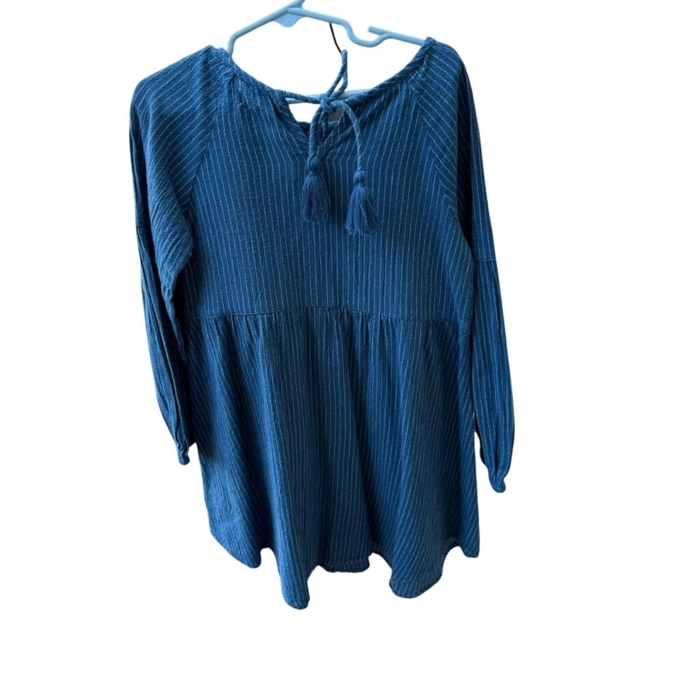 Mimi & Maggie Embroidered Floral Dress Striped Long Sleeve Girls Size 6 - Image 3 of 4