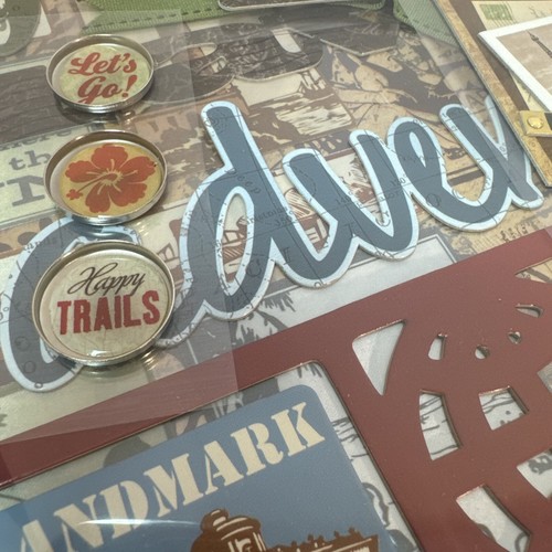 Travel Adventure Theme Scrapbook Kit 12 x 12 Pattern Sheets 3D Stickers And More - Picture 11 of 15