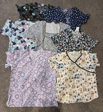 Scrub Tops Lot Of 7 Disney Gems Uniform Advantage Cherokee Women Size Large Med