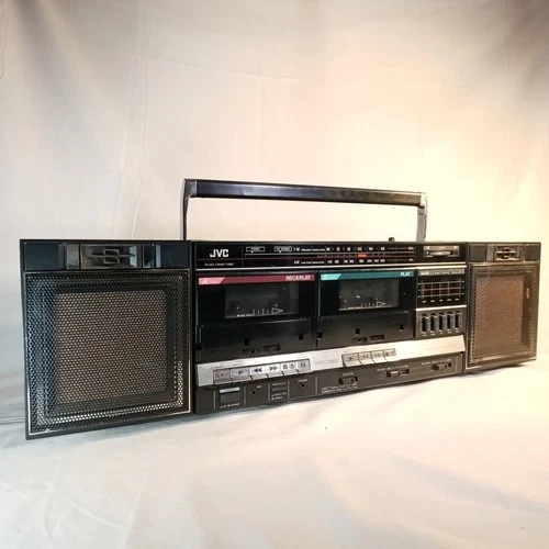 VTG JVC PC-W47 Portable Radio Boombox AM/FM, SW1, SW2 dual Cassette Recorder