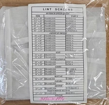 31 1/2 X 19" FRAMELESS 15-25 LINT SCREEN for MAYTAG PART #MT3-30086