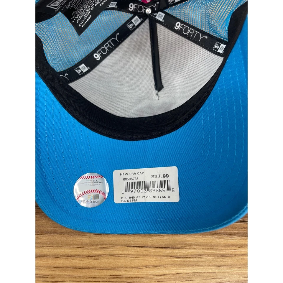 Gorra de camionero ajustable New Era 9Forty algodón caramelo Yankees rosa azul Foto 2 de 4