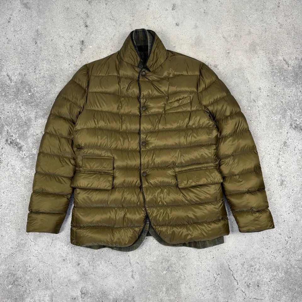 MONTECORE Reversible Button Up Puffer Down Jacket Blazer Wool Size 52 - Image 3 of 4