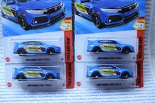 Hot Wheels LOT OF 4 blue 2018 Honda Civic Type R 123/250 then now FREE SHIP