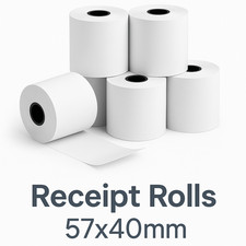 57x40mm MACHINE TILL CREDIT CARD, PDQ THERMAL PAPER ROLLS CASH REGISTER RECEIPT