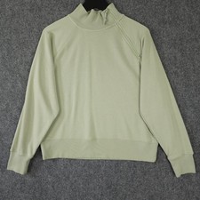 Lou & Grey Sweatshirt Womens Small Green Zip ...