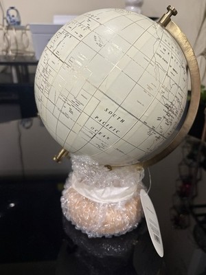 Threshold MODERN GLOBE World Map WOOD BASE Gold Metal TARGET HOME DECOR Tabletop