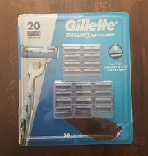 Gillette Mach3 Advanced Razor Blade Refill Cartridges - 20 Count - New /Open Box