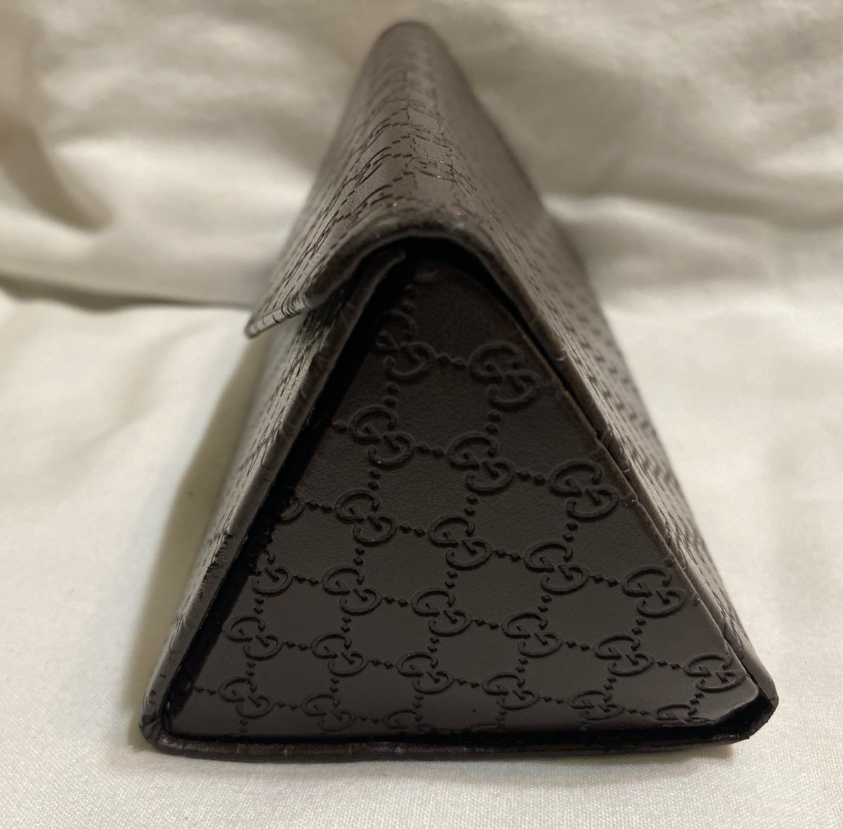 GUCCI GG Monogram Brown Tri-fold Triangle Hard Eyeglasses  display picture 1