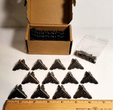 48 PC Lot Bronze Tone 25mm Metal Box Corner Cube Edge Protector  Matching Nails