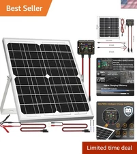 High-Efficiency 20W Solar Battery Charger with 8A Controller and Mounting Kit