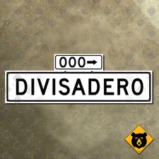 San Francisco California 000 block Divisadero Street blade road sign 1965 30x10