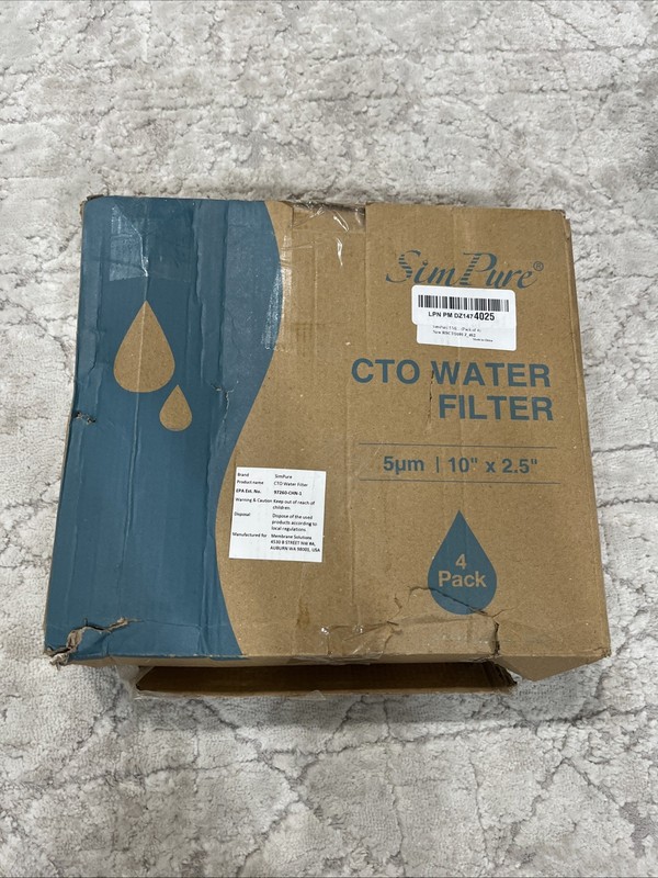 Simpure CTO  Carbon Block water Filter Replacement10”x2.5” New Open Box 5 Micron