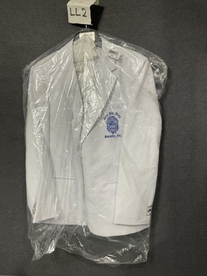 Zeta Phi Beta Sorority White Blazer Jacket Size 14R Embroidered Shield Crest