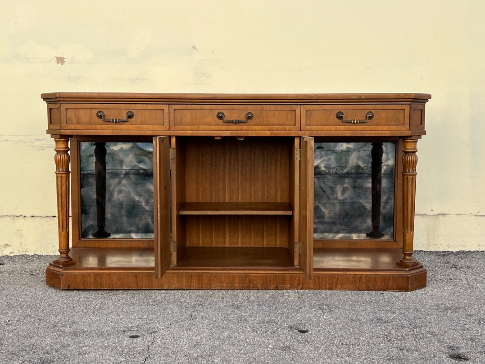 Mid Century Walnut Console Table, Walnut Console, Walnut Cabinet