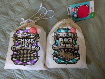 Set of 2 Bag Games: Bag Gammon Backgammon & Chess And Checkers New in Package