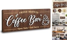 Coffee Bar Signs for Wall Decor - Vintage Coffee Accessories for Cafe Station