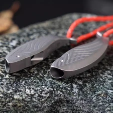 Titanium Safety Whistle Emergency Survival Whistle Necklace Outdoor Travel EDC