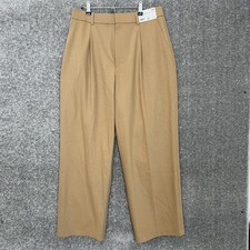 Uniqlo Women’S Khaki Altered Pleated Wide Pants Size 32X28 Nwt $49