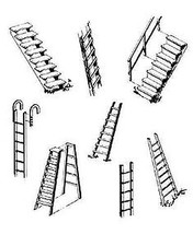 Central-Valley Steps Ladders Set - HO-Scale 4 - HO Scale Model Railroad