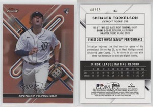 2022 Topps Finest Rose Gold Refractor /75 Spencer Torkelson #84 Rookie RC