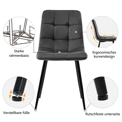 117cm Esstisch mit 4 Stühlen Set Küchentisch Esszimmerstuhl Küchenstuhl - Bild 3 von 15