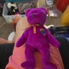 Ty Beanie Babies Millennium Purple Bear Plush w/ Tag Vintage 1999