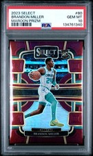 2023 PANINI SELECT MAROON PRIZM #80 BRANDON MILLER ROOKIE RC /175 PSA 10