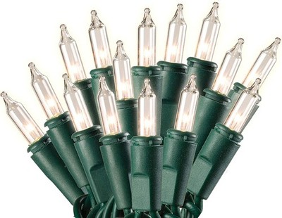 Dobar White Christmas Tree Lights Outdoor - 100 Count Clear Set of 100, 