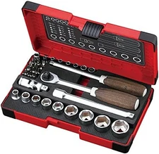 VESSEL Wood-Combo Socket Wrench Set 1/4sq 3/8sq 36pcs HRW2303M-W Tools DIY