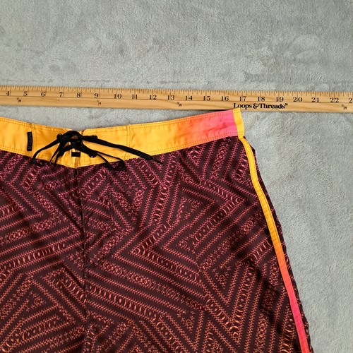 Hurley Board Shorts Mens 34 Crosswinds Red Orange Surf Swim Trunks Skate - Picture 3 of 10