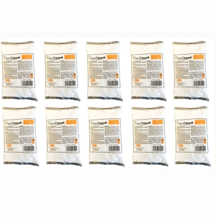 (9,98€/1kg) 10x Capelli Biondi Blondierung Blondierpulver weiss 500g staubfrei