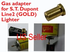 1X Gas Refill Adapter for REAL ST. Dupont lighter Line 1/2 Gold Cap