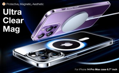 TIKTOK TRENDING!! Magnetic Diamond Clear COVER/CASE For iPhone 14