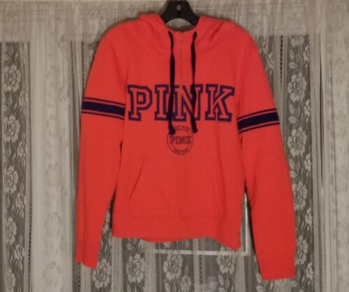 Victoria's Secret PINK orange pullover hoodie size L - EUC - Picture 1 of 2