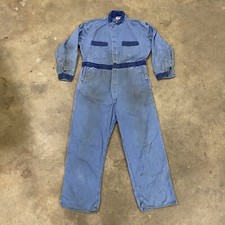 Vintage Universal Overall Co. Stone Cutter Chicago Two Tone Blue Service
