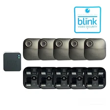 Blink Outdoor 4 5 Camera Security Kit with Battery Extension Packs and Sign