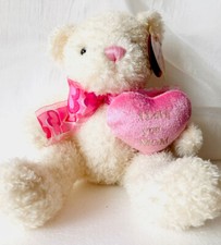 First  Main Teddy Bear Plush  Precious  With Pink Heart Says  I Love You Mom  
