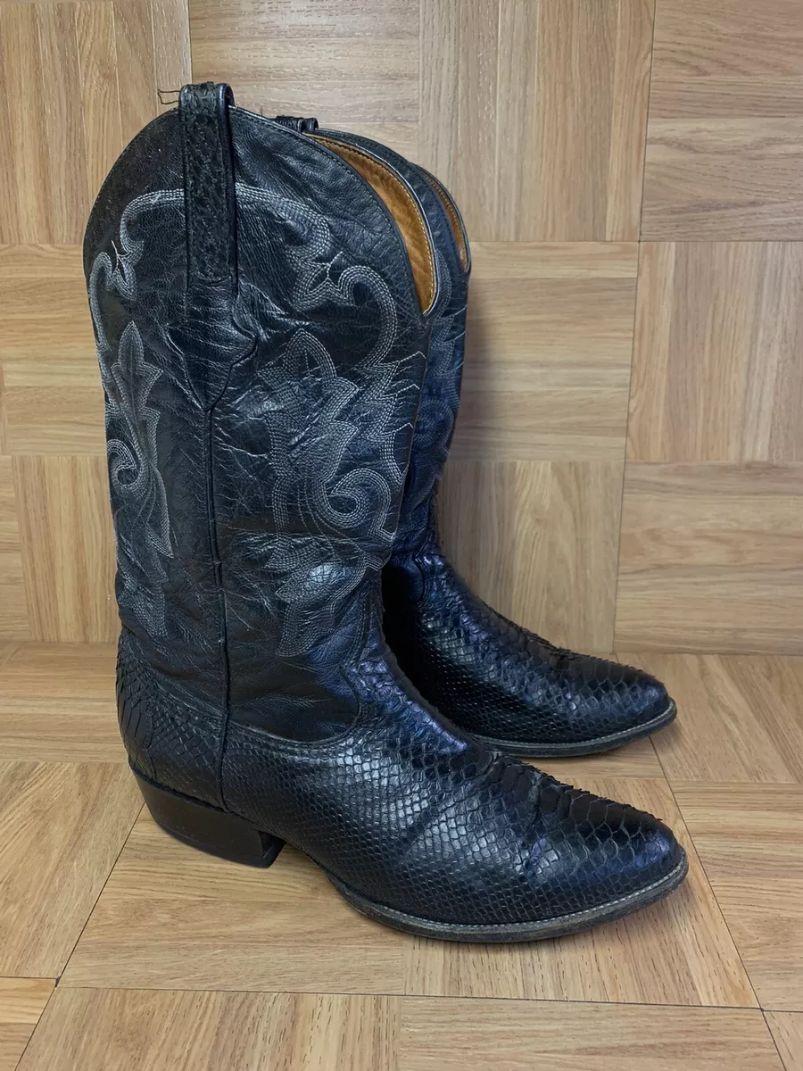 RARE🔥 CUADRA Western Boots Black Leather Snake Skin Boots Sz 9.5 Men's  Mexico