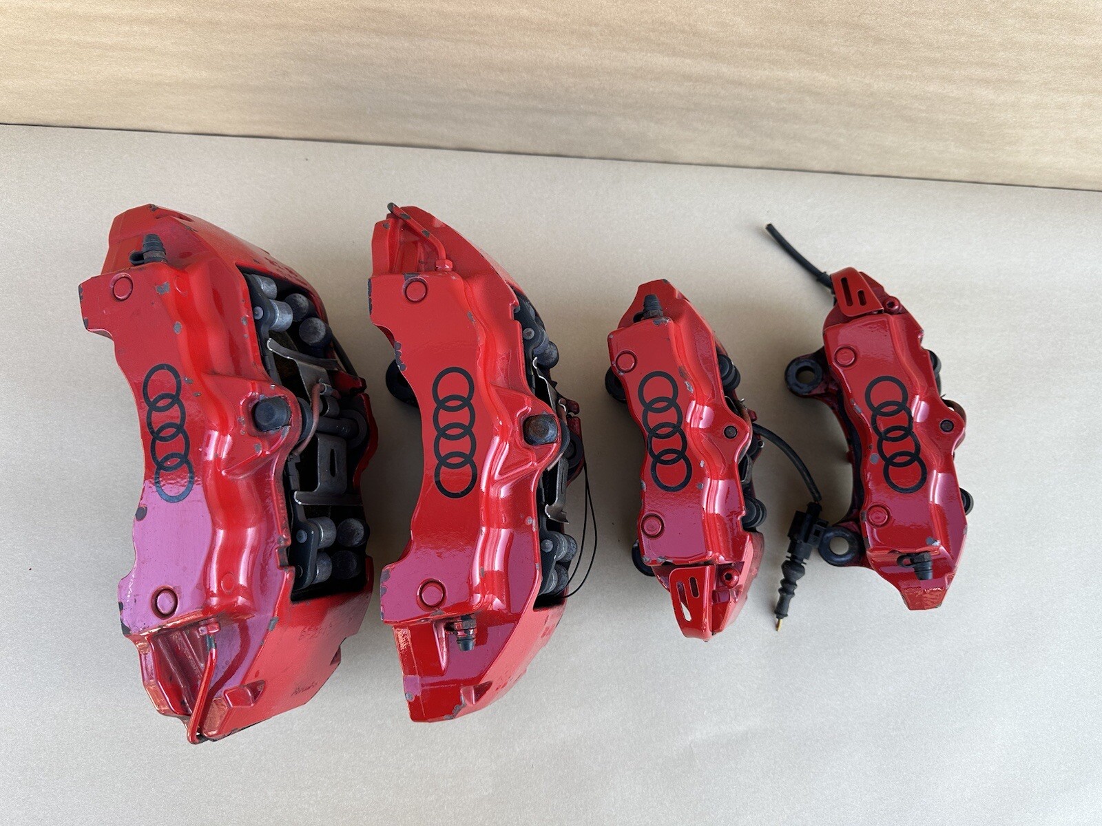 20072010 AUDI Q7 OEM 18Z BREMBO REAR BRAKE CALIPERS OEM SET OF 4 eBay