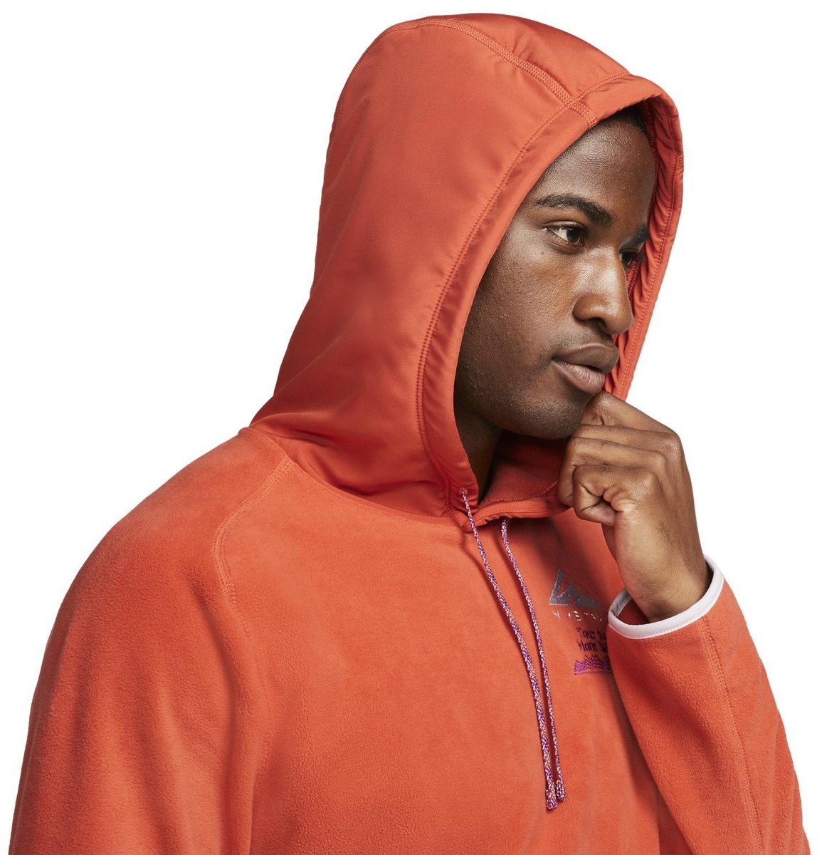 Nike Trail Mont Blanc Menu0026#039;s Pullover Trail Running Hoodie (Mantra  Orange) | eBay