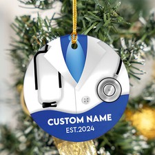 Personalized Doctor Christmas Ornaments, Custom Doctor Appreciation Decorations