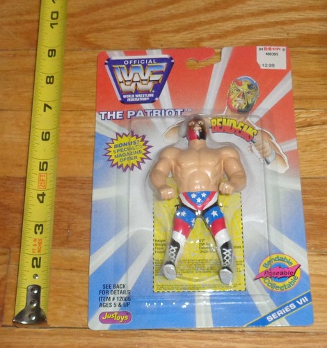 1997 WWF WWE Just Toys Patriot bendie Bend-ems Wre...