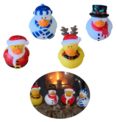 Mini Weihnachten Enten 4er Pack Secret Santa Partytüten. Rudolph Schneemann Badewanne Hottub