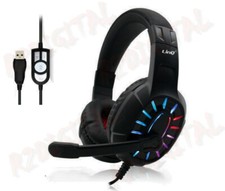 CUFFIE da GIOCO MICROFONO STEREO USB MUSICA GIOCHI GAMER COMPUTER VIDEOGIOCHI