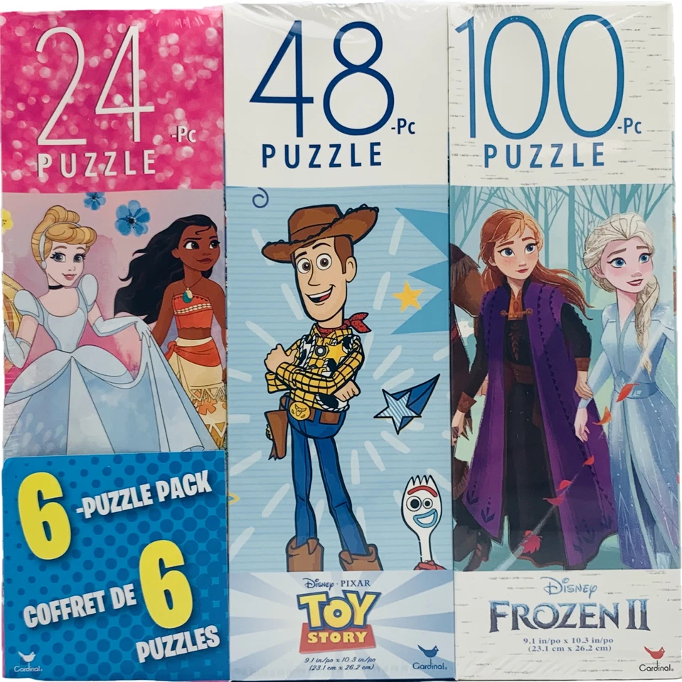 6 Pack Disney Princess Pixar Toy Story Frozen 2 Mickey & Friends Jigsaw Puzzle - Image 4 of 4