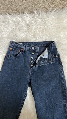 Levi's 501 S Taille Haute - W26 L32, Bleu Lightwash, Usé Et Stylé, Occasion Bon état