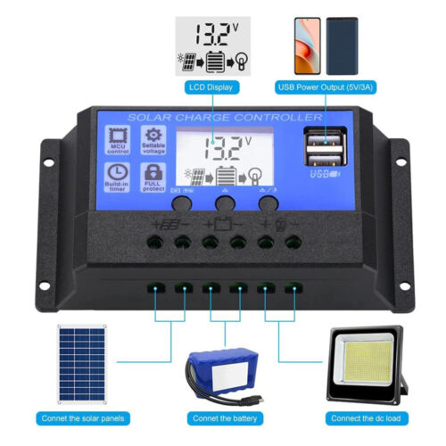 300W 12V Solarpanel Solarmodul 30A Ladegerät USB Kit Für Wohnwagen Camping Boot - Bild 14 von 23